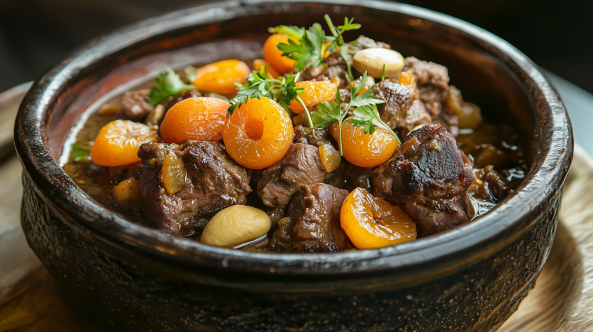 Fragrant Moroccan Tagine with Almonds and Aromatic Spices