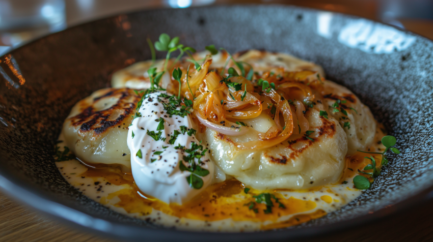 Pan-Fried Polish Pierogi with Potato and Cheese