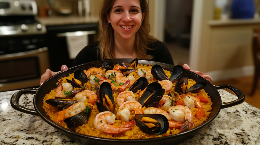 Fragrant Spanish Paella with Shrimp and Mussels