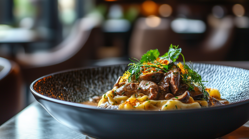 Traditional Russian Beef Stroganoff with Creamy Mushroom Sauce