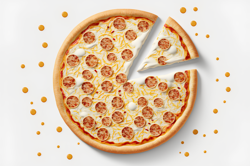 Overhead View Pizza Icon Claymation Style