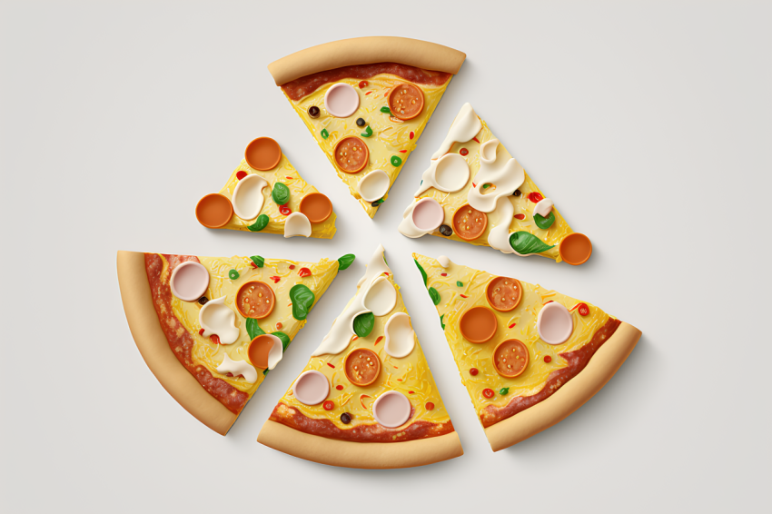 Photorealistic Pizza Icon White Background