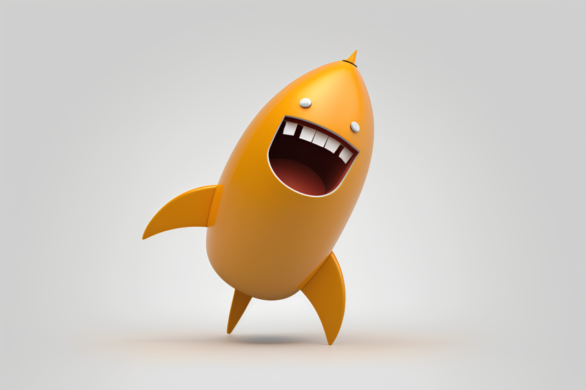 3D Rendered Rocket Icon Overhead View