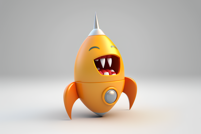 Overhead View Rocket Icon Claymation Style