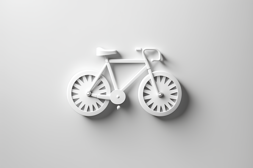 3D Rendered Bicycle Icon Overhead View