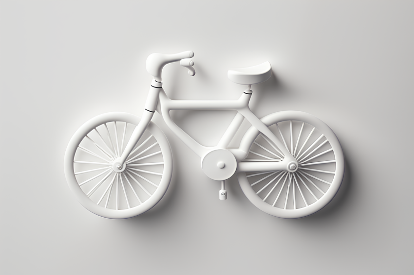 Overhead View Bicycle Icon Claymation Style