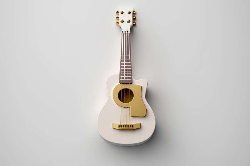 3D Rendered Guitar Icon Overhead View