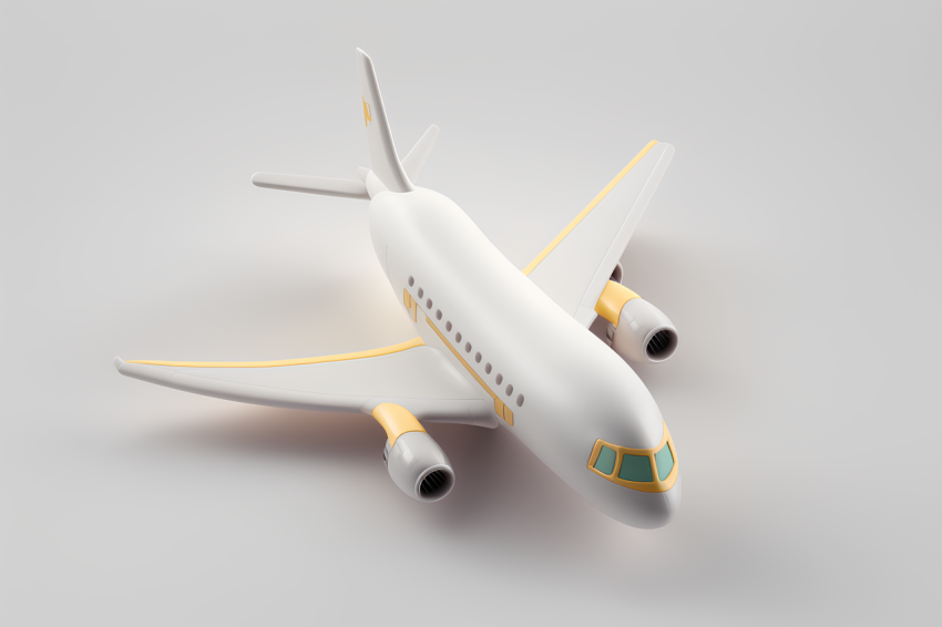3D Rendered Airplane Icon Overhead View