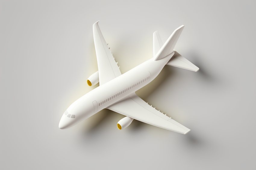 Minimalist Airplane Emoji 3D Render