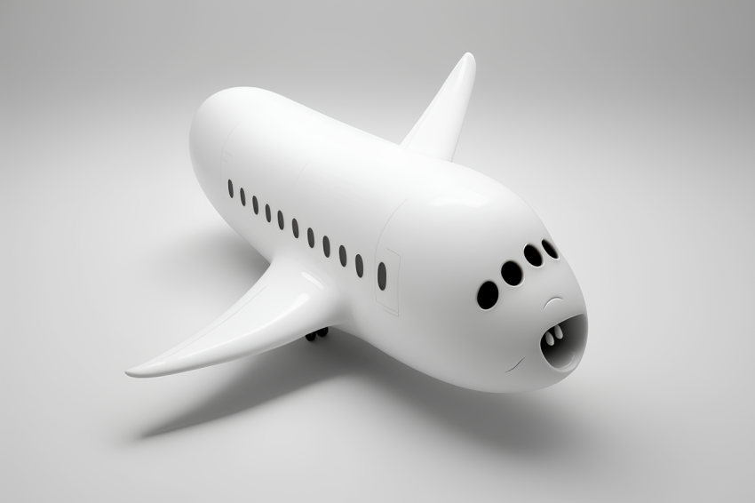 Overhead View Airplane Icon Claymation Style