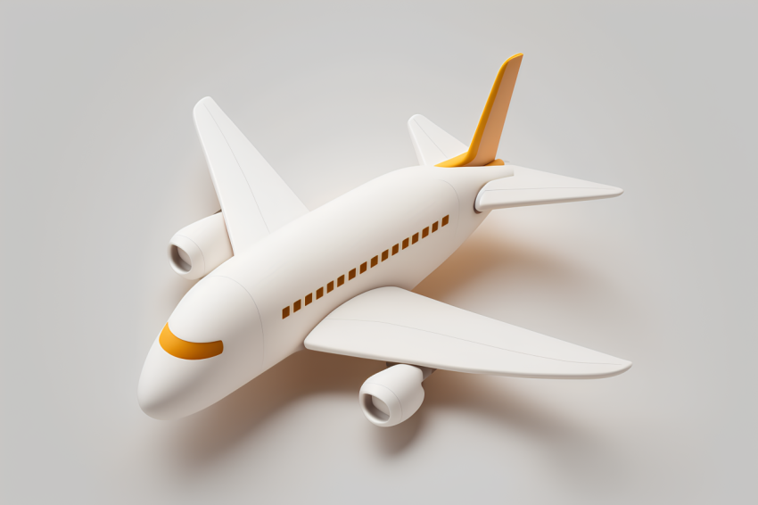 Photorealistic Airplane Icon White Background