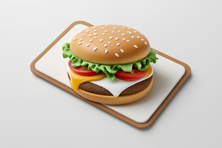 3D Rendered Hamburger Icon Overhead View