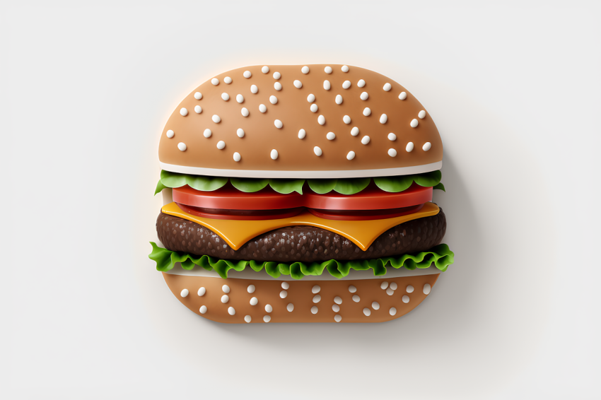 Overhead View Hamburger Icon Claymation Style
