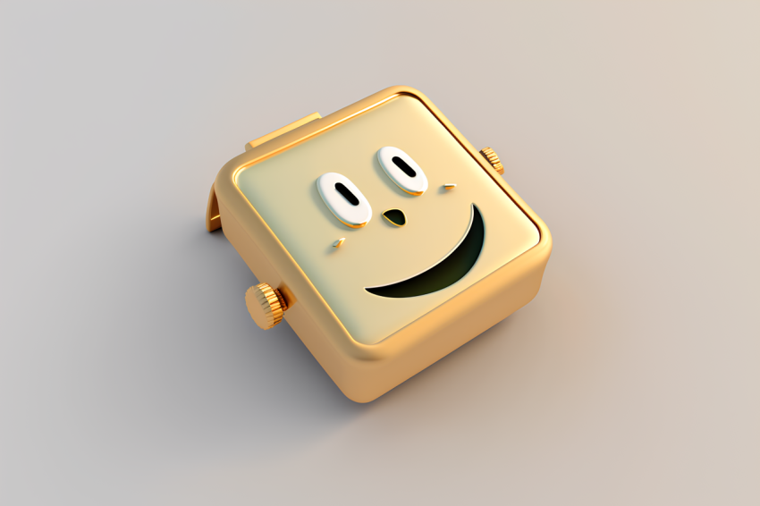 Minimalist Watch Emoji 3D Render