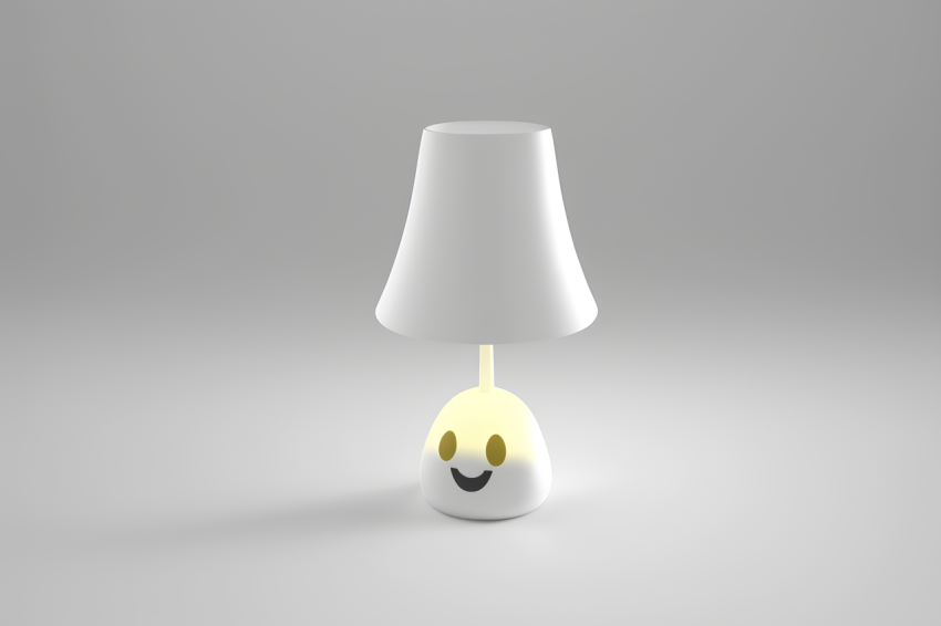 Minimalist Lamp Emoji 3D Render