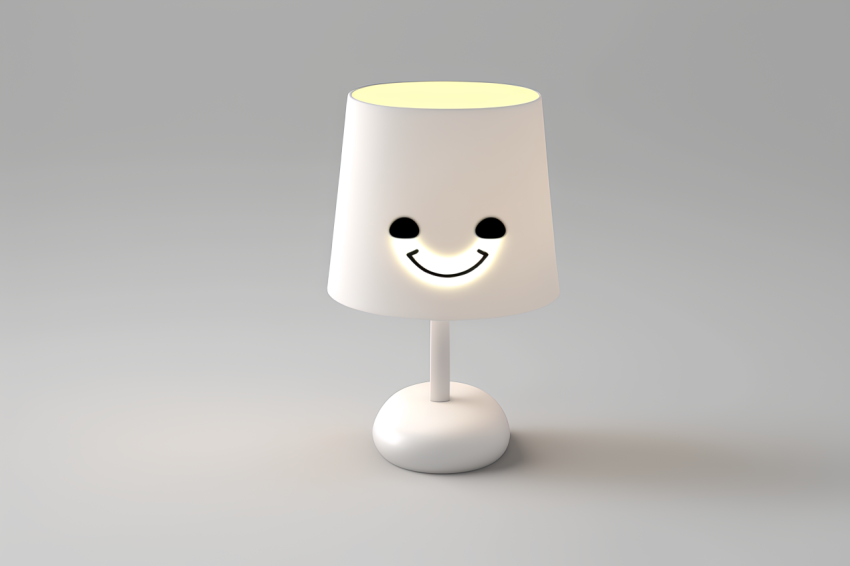 Photorealistic Lamp Icon White Background
