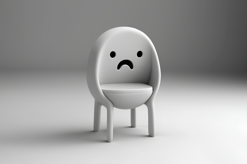 Photorealistic Chair Icon White Background