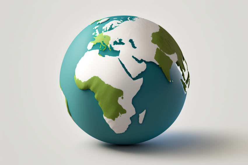 Minimalist Globe Emoji 3D Render