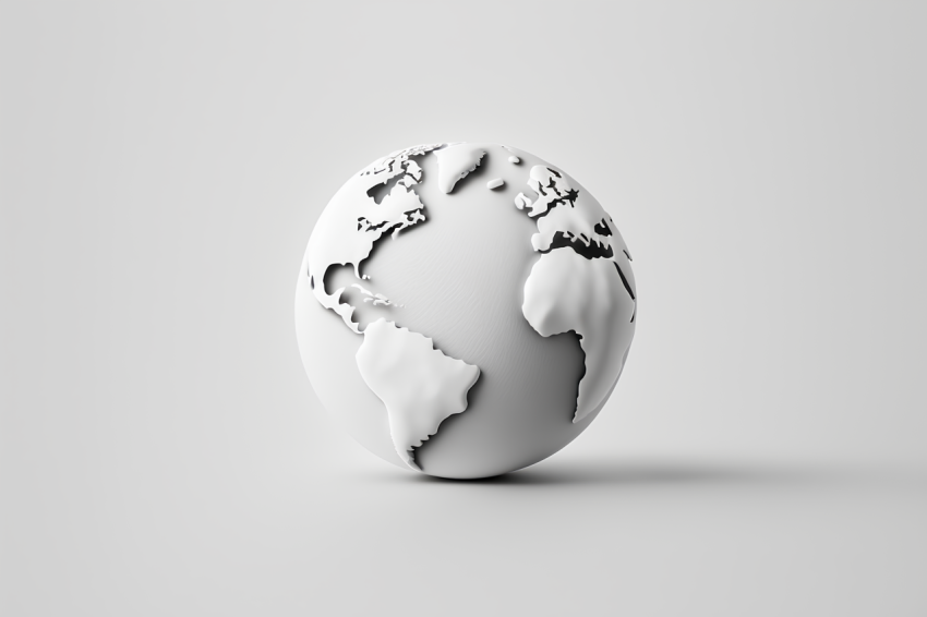 Overhead View Globe Icon Claymation Style