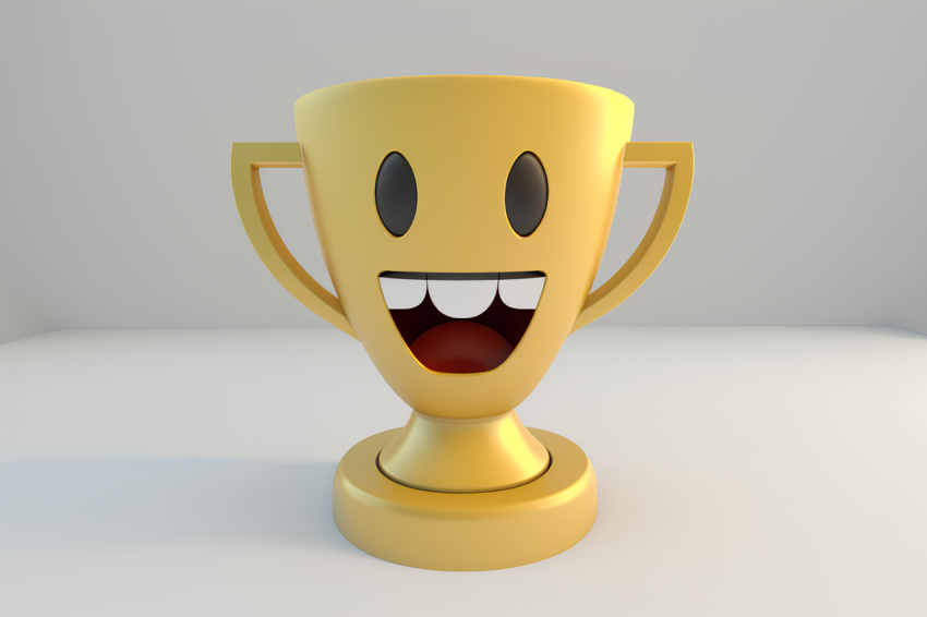 3D Rendered Trophy Icon Overhead View