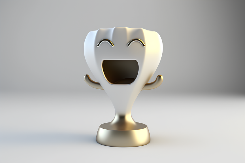 Photorealistic Trophy Icon White Background