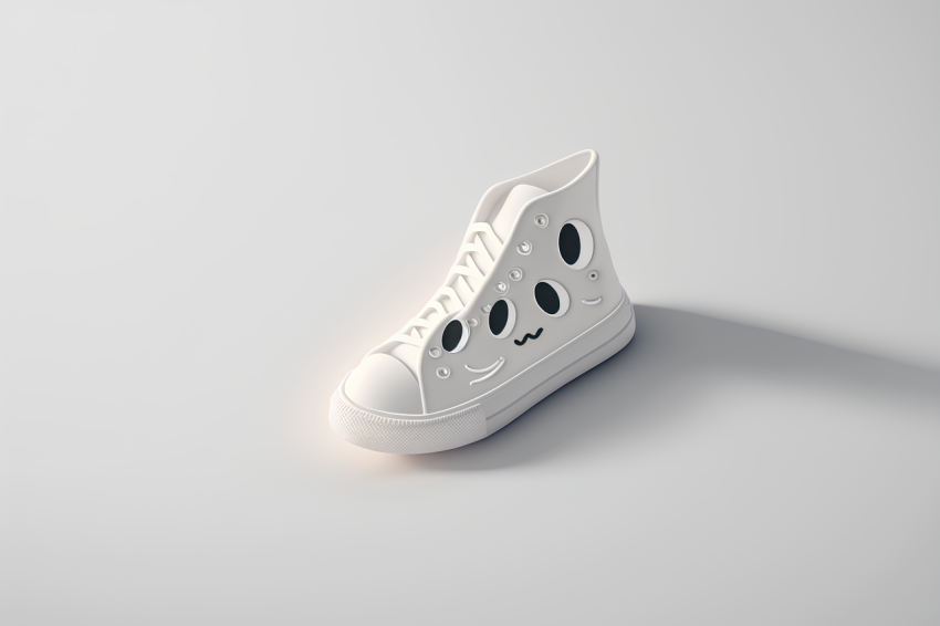 Overhead View Sneaker Icon Claymation Style