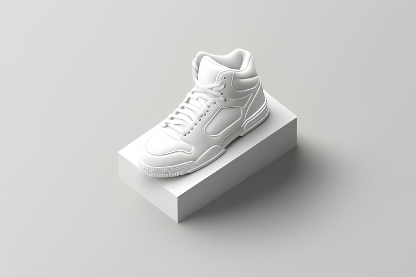 Photorealistic Sneaker Icon White Background