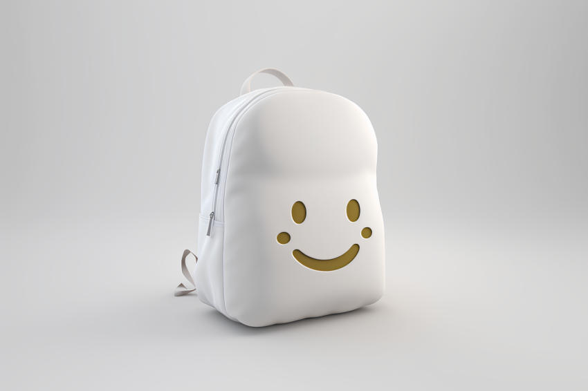 3D Rendered Backpack Icon Overhead View