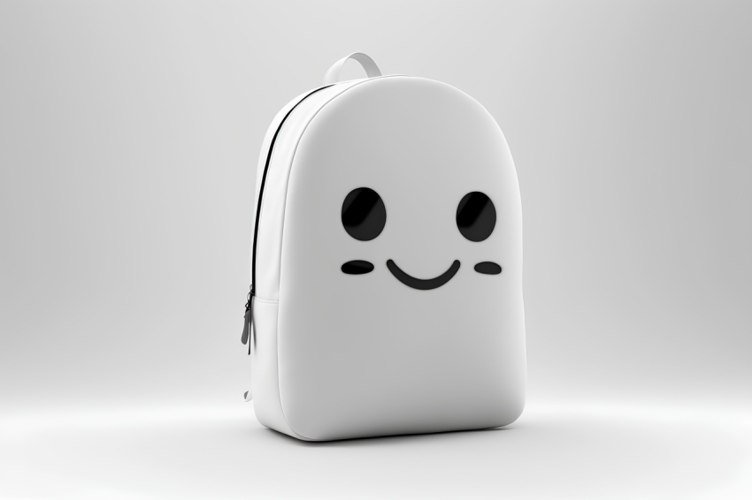 Overhead View Backpack Icon Claymation Style