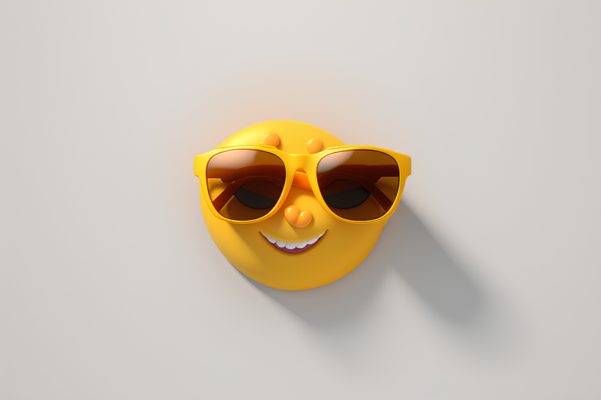 Minimalist Sunglasses Emoji 3D Render