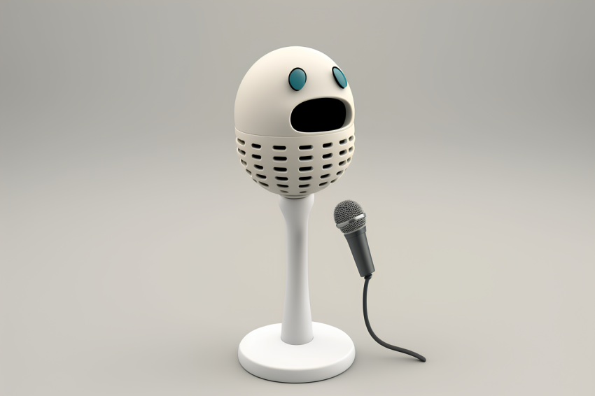 Minimalist Microphone Emoji 3D Render
