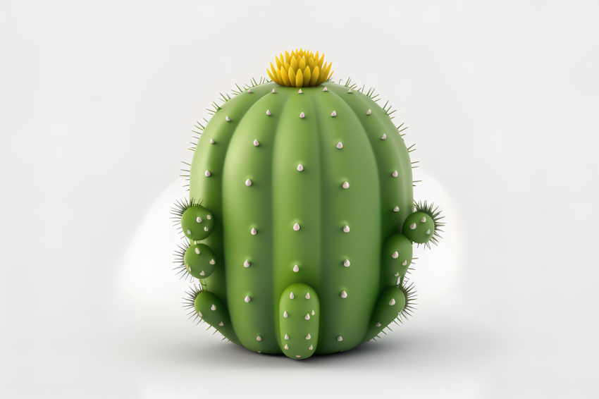 Overhead View Cactus Icon Claymation Style
