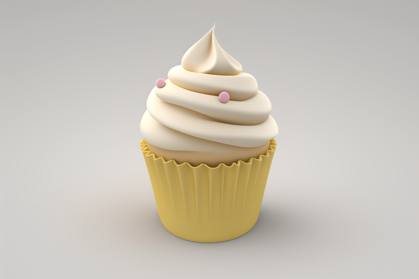 Photorealistic Cupcake Icon White Background