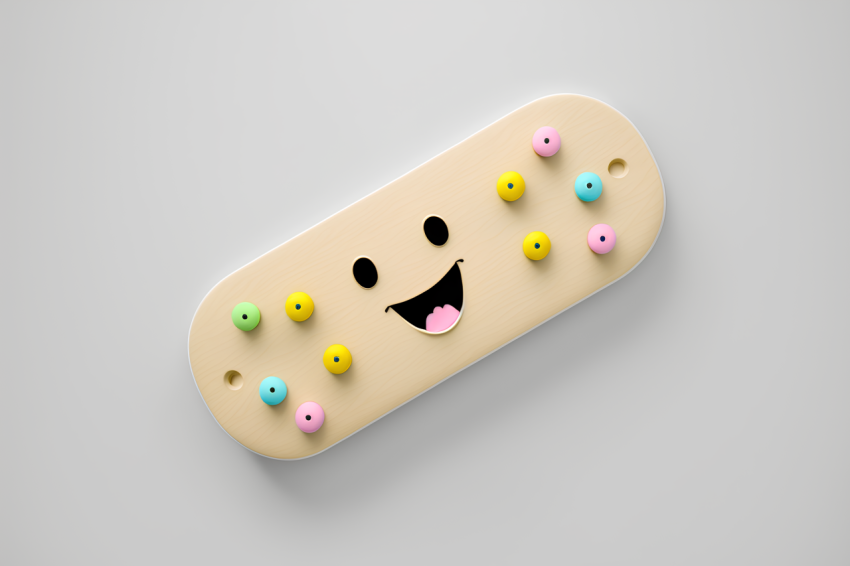 3D Rendered Skateboard Icon Overhead View