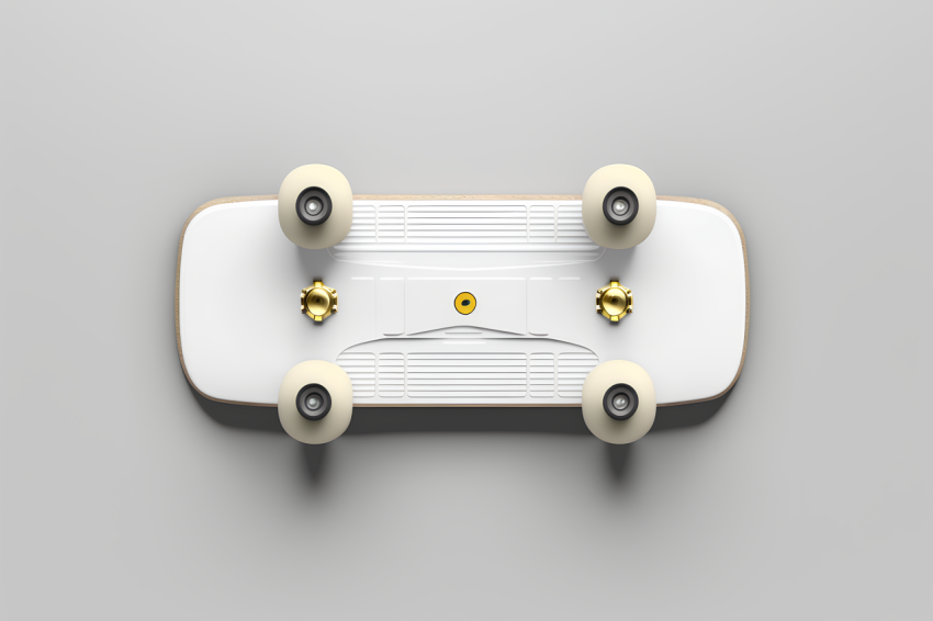 Photorealistic Skateboard Icon White Background