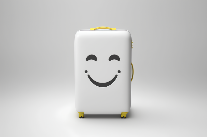 3D Rendered Suitcase Icon Overhead View