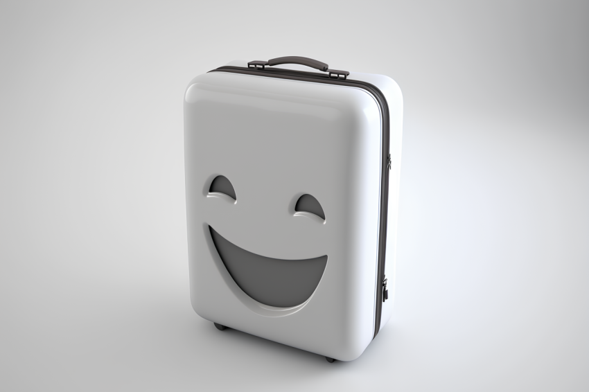 Overhead View Suitcase Icon Claymation Style