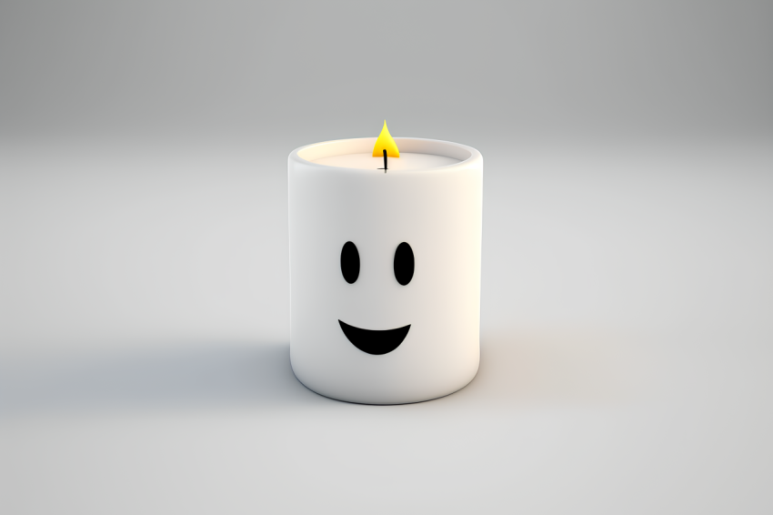 3D Rendered Candle Icon Overhead View