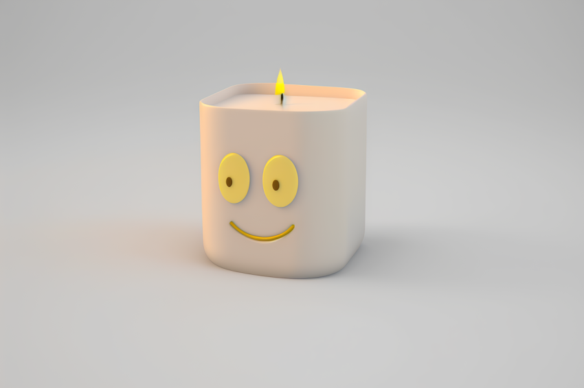 Overhead View Candle Icon Claymation Style
