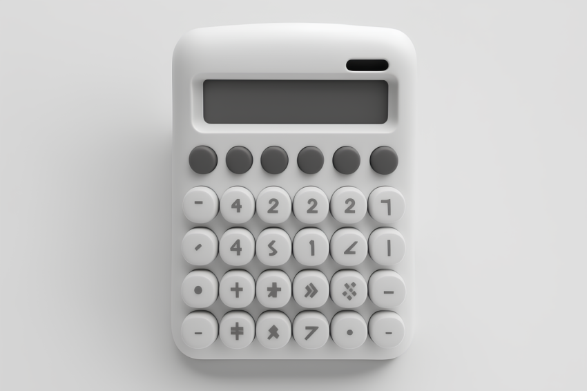 3D Rendered Calculator Icon Overhead View