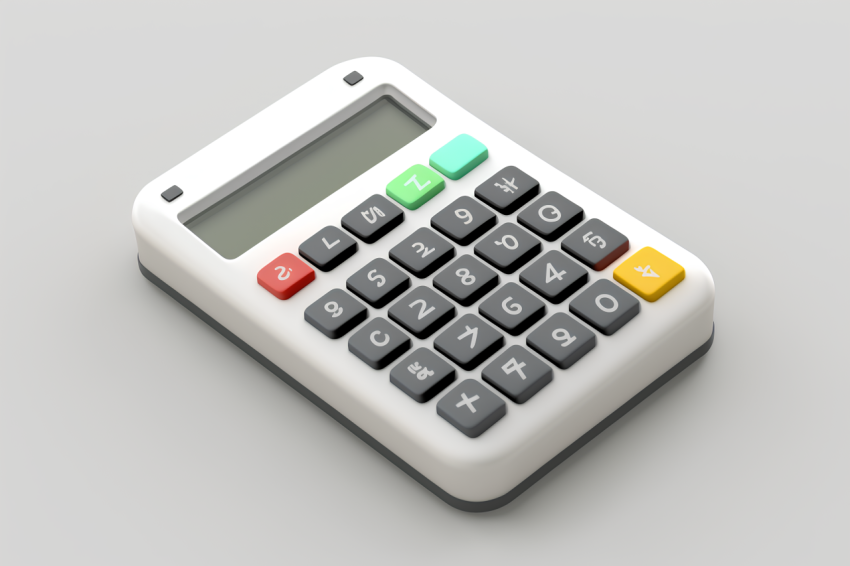 Overhead View Calculator Icon Claymation Style