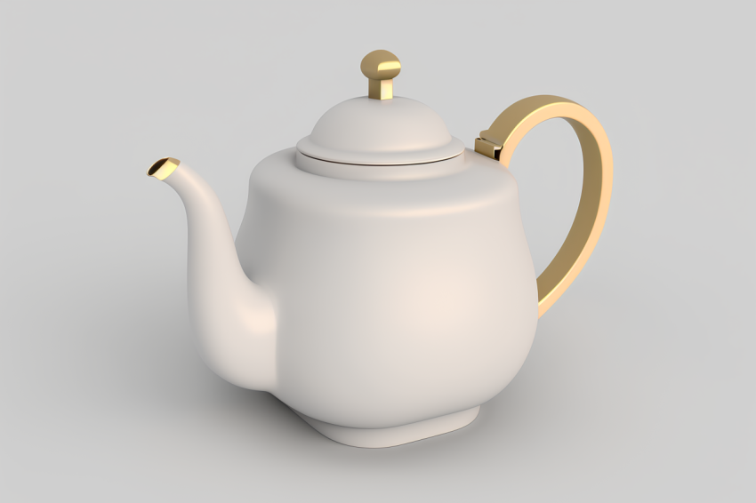 Minimalist Teapot Emoji 3D Render