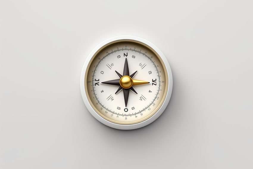 Overhead View Compass Icon Claymation Style