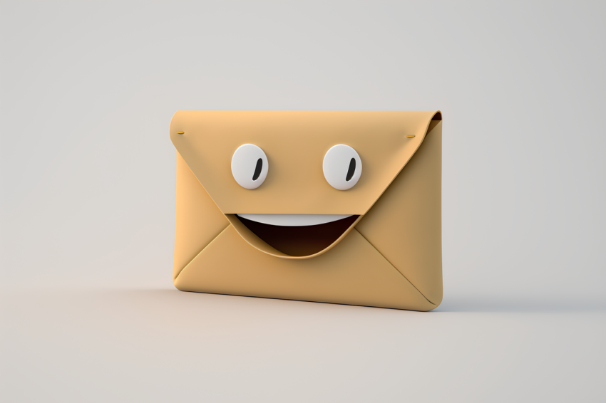 Minimalist Envelope Emoji 3D Render
