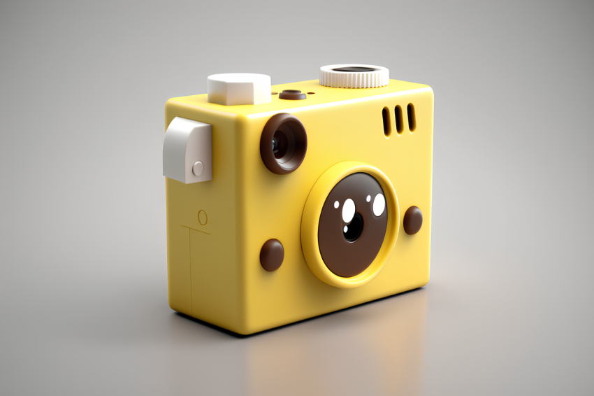 Photorealistic Camera Icon White Background