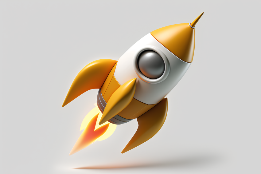 Overhead View Rocket Icon Claymation Style