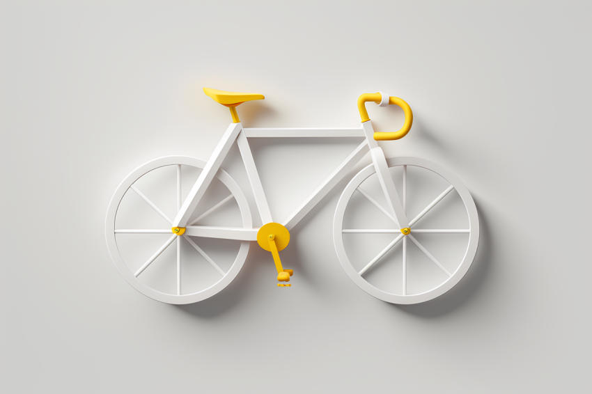 Minimalist Bicycle Emoji 3D Render