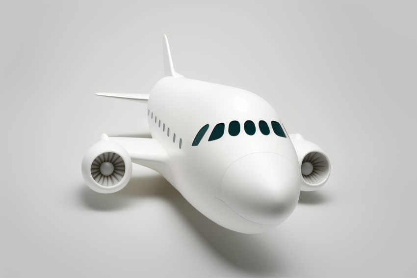 Minimalist Airplane Emoji 3D Render