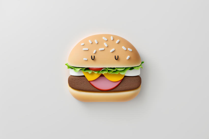 3D Rendered Hamburger Icon Overhead View