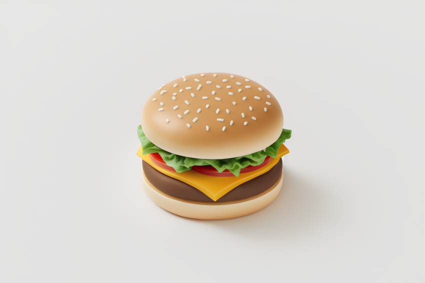 Overhead View Hamburger Icon Claymation Style
